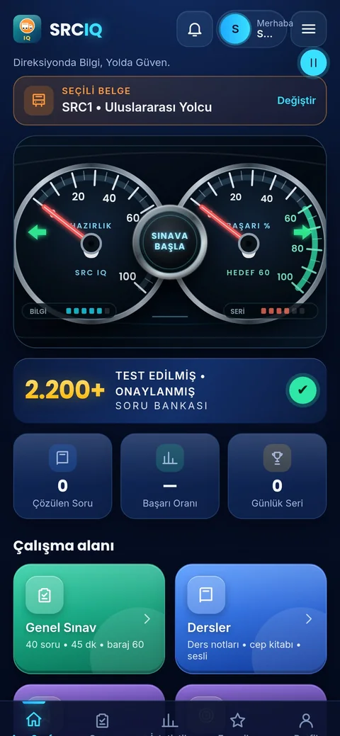 SRC IQ ana ekranı